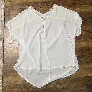 White V-Neck Women's Top